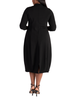 chesca Crepe Jersey Boulle Dress, Black - view 2, Black