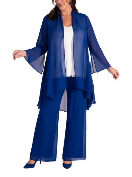 chesca Chiffon Swing Jacket, Cobalt, Cobalt