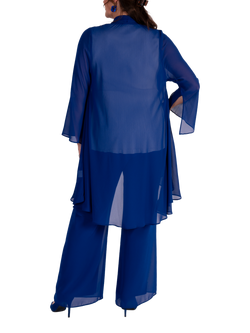 chesca Chiffon Swing Jacket, Cobalt - view 2, Cobalt