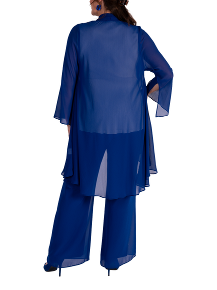 chesca Chiffon Swing Jacket, Cobalt - view 2, Cobalt
