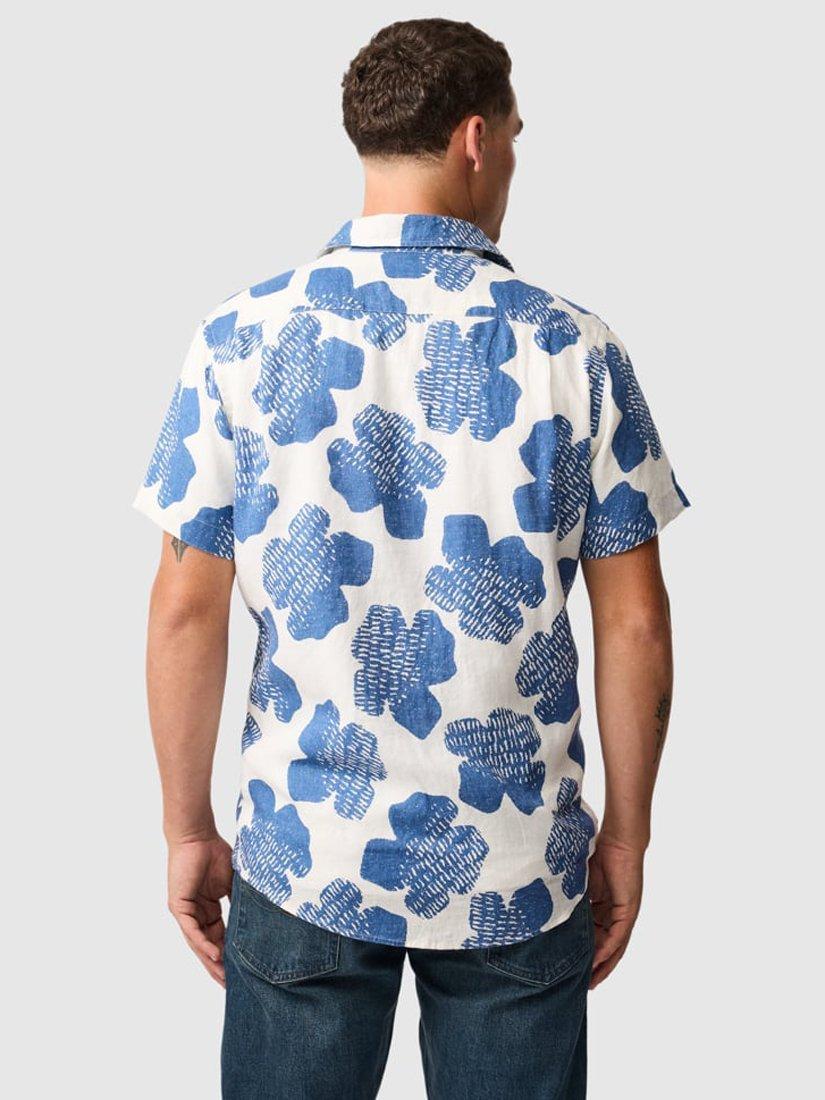 Product image 3 of 6, which shows Rodd & Gunn Donnelly Floral Linen Slim Fit Short Sleeve Shirt, Regatta, S