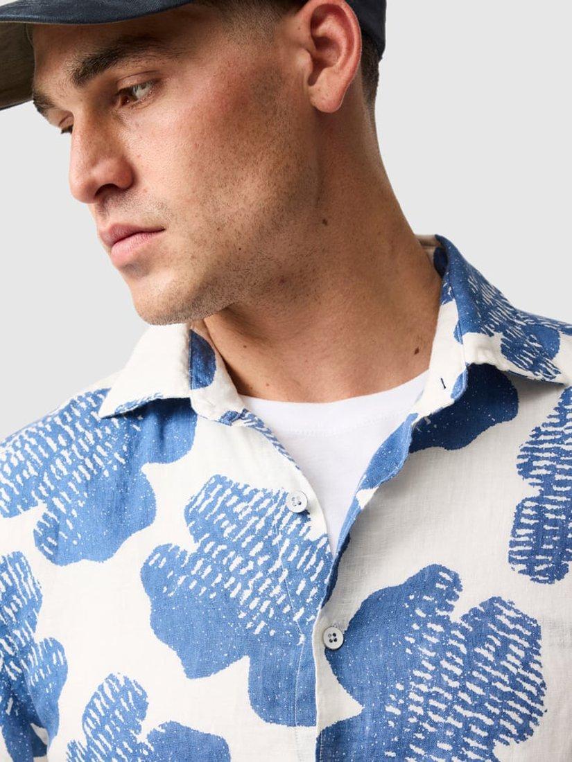 Product image 5 of 6, which shows Rodd & Gunn Donnelly Floral Linen Slim Fit Short Sleeve Shirt, Regatta, S