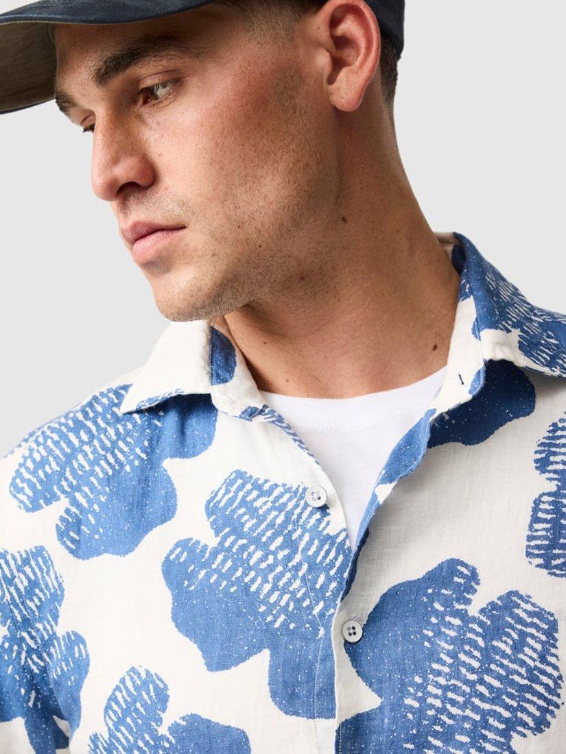 Product image 4 of 6, which shows Rodd & Gunn Donnelly Floral Linen Slim Fit Short Sleeve Shirt, Regatta, S