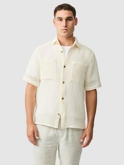 Rodd & Gunn Enstone Lane Cotton Regular Fit Short Sleeve Shirt, Barley, Barley