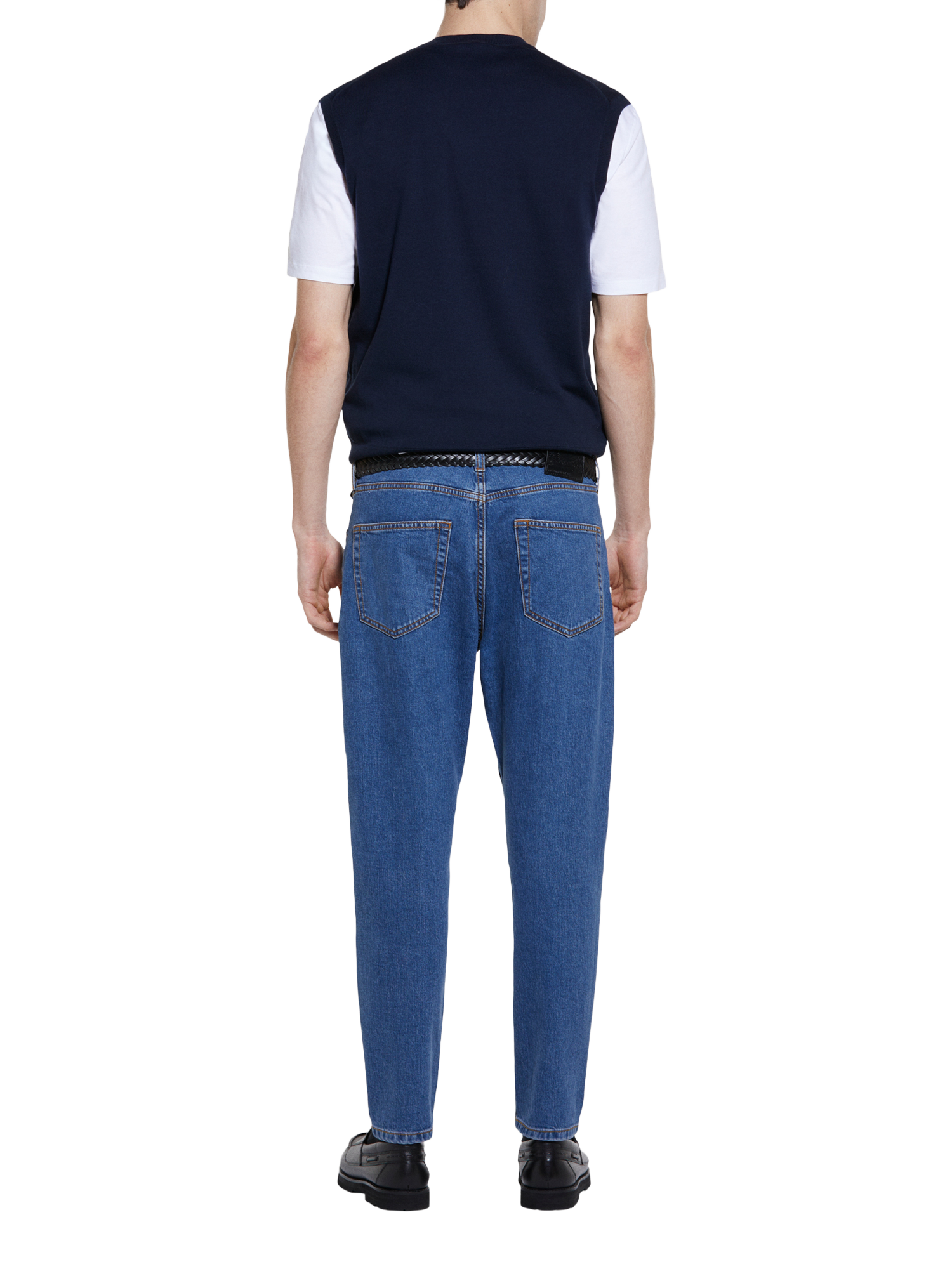 Product image 2 of 4, which shows SISLEY Tapered Carrot Fit Jeans, Mid Blue, 30R