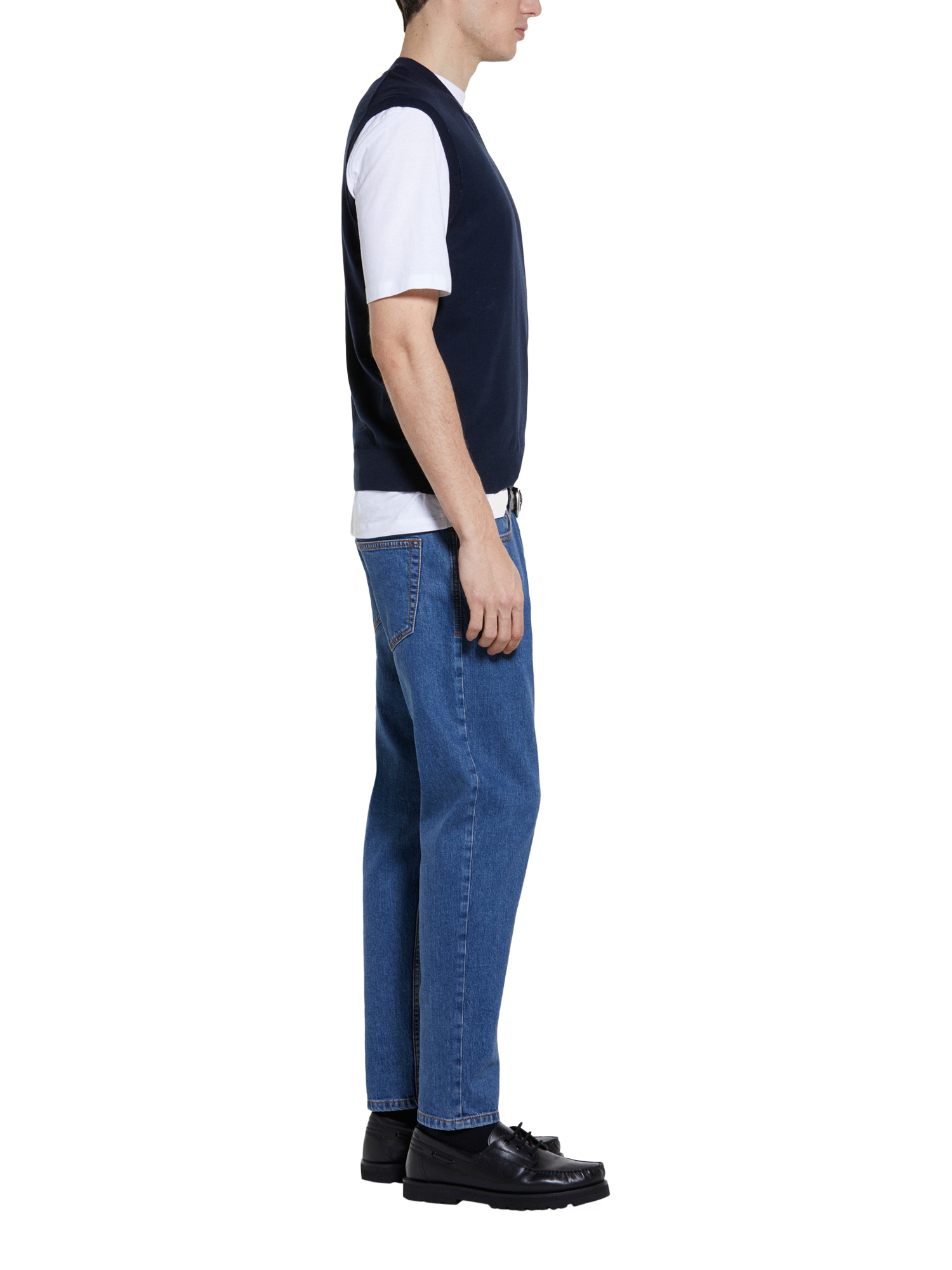 Product image 4 of 4, which shows SISLEY Tapered Carrot Fit Jeans, Mid Blue, 30R