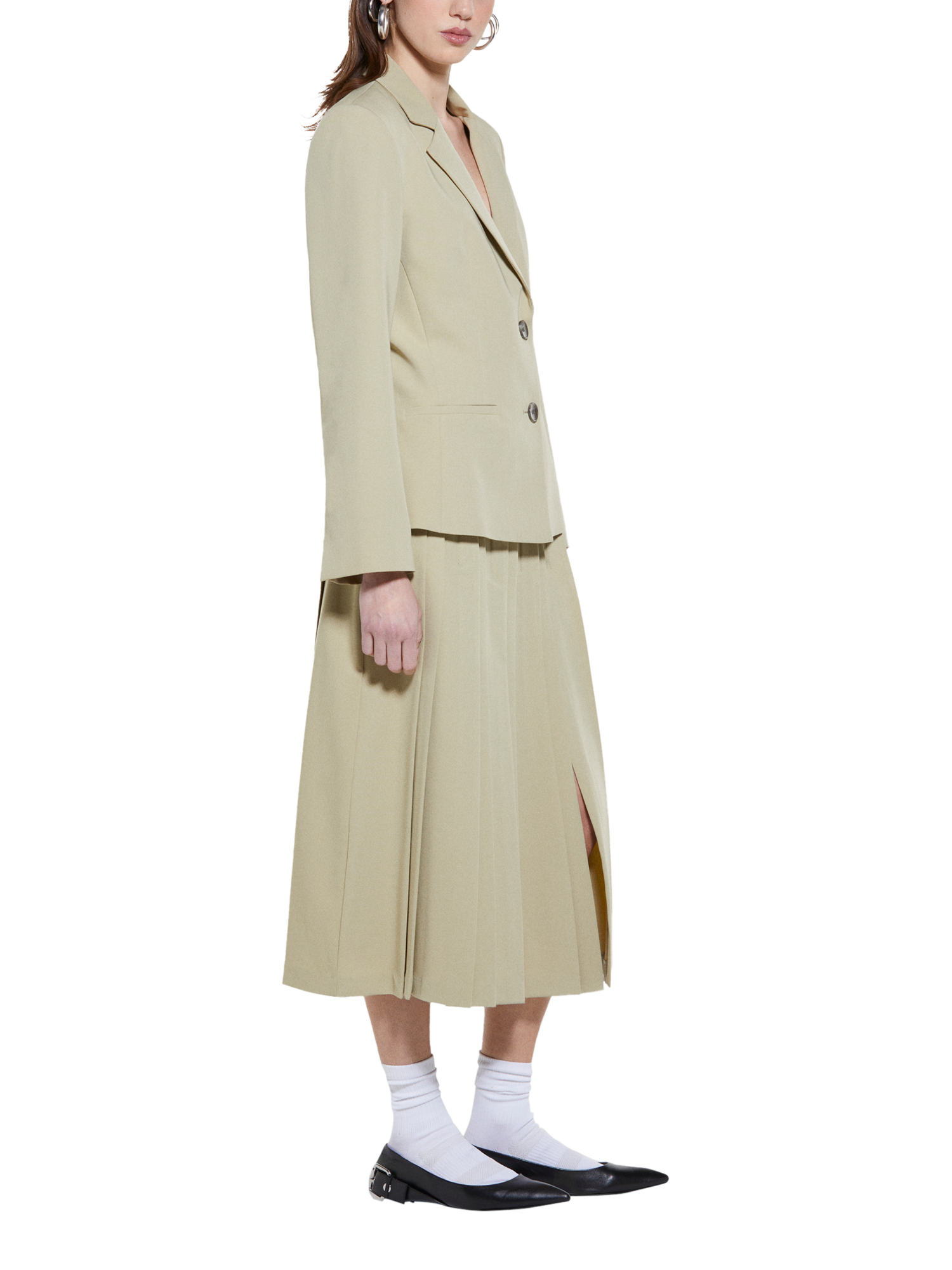 Product image 4 of 4, which shows SISLEY Slim Fit Blazer, Military Green, 8