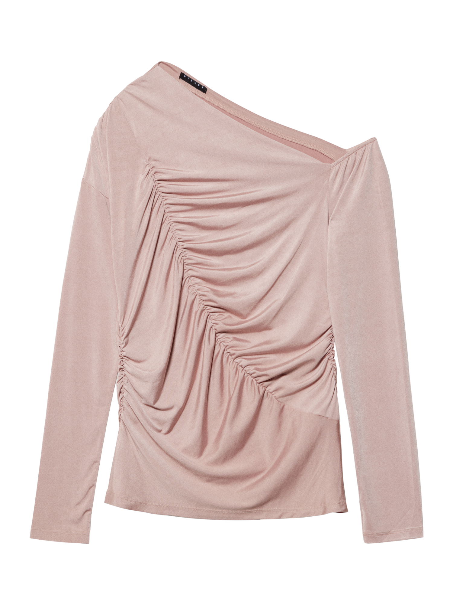 Product image 5 of 5, which shows SISLEY Asymmetric Ruched Top, Brown, XS