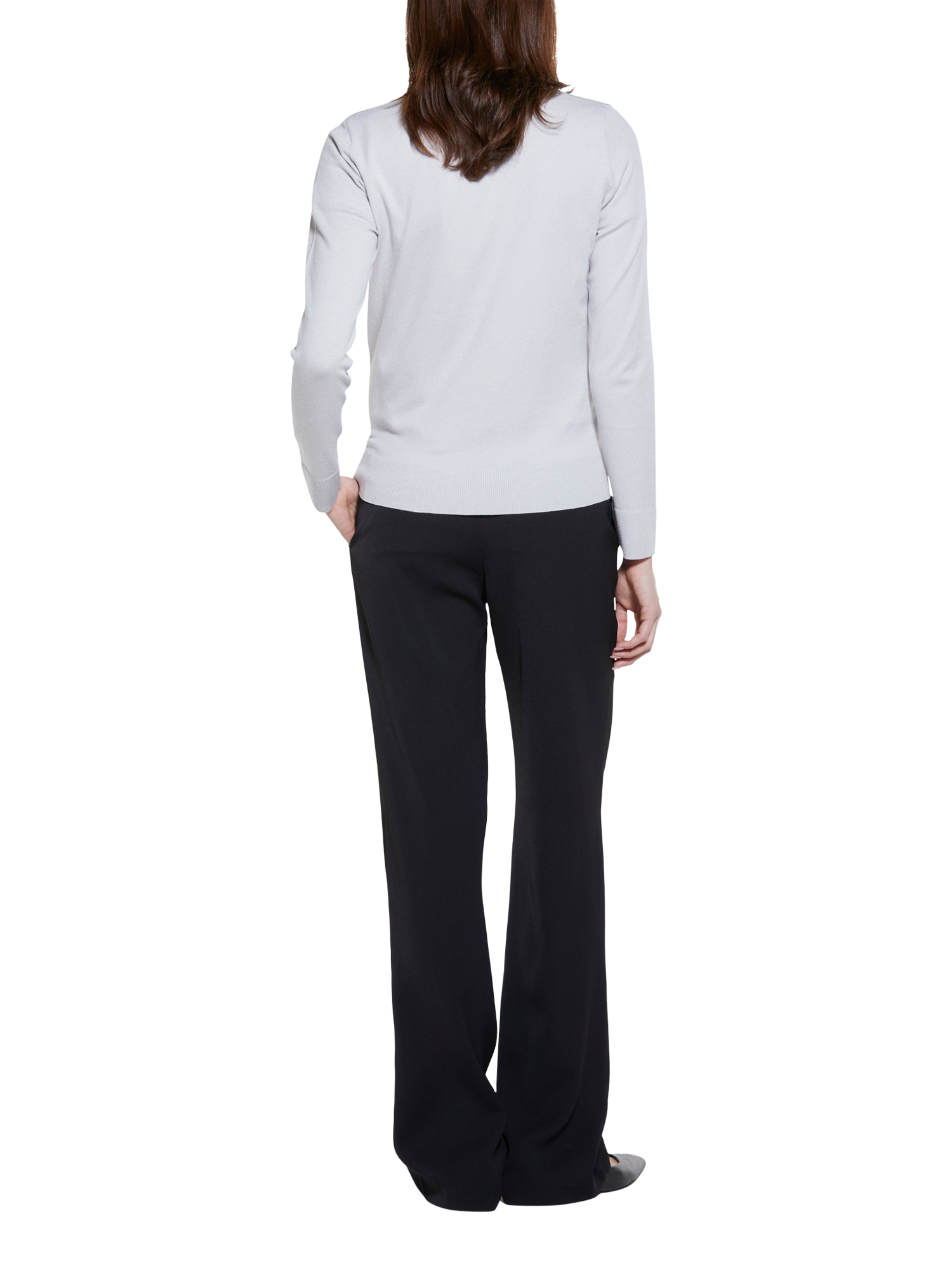 Product image 2 of 5, which shows SISLEY Crew Neck Sweater, Light Grey, XS