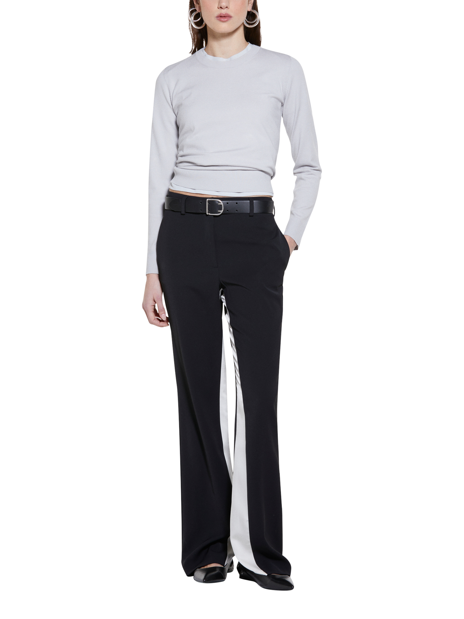 Product image 3 of 5, which shows SISLEY Crew Neck Sweater, Light Grey, XS