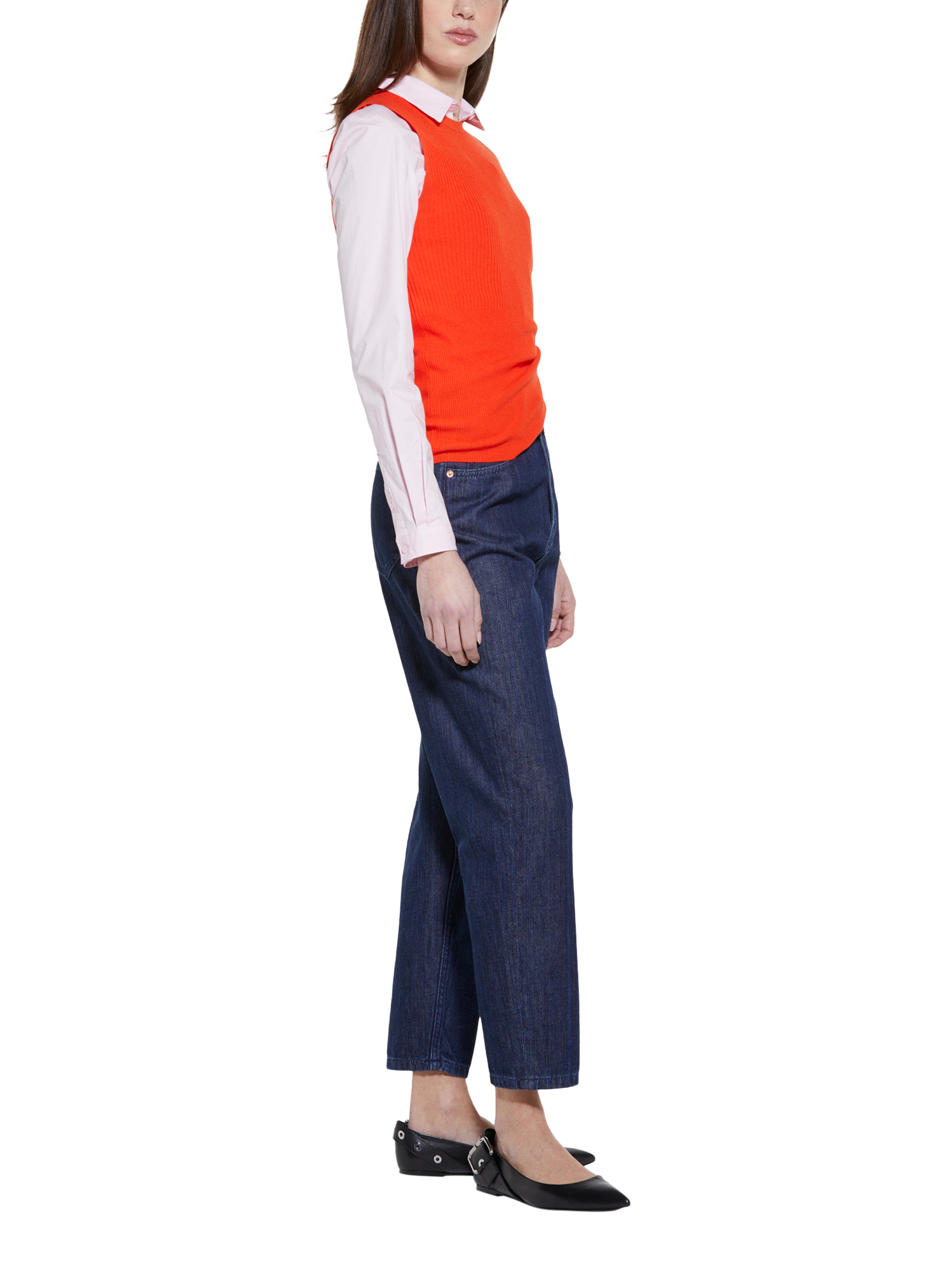 Product image 4 of 5, which shows SISLEY Sleeveless Knit Top, Red, S