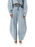 Gestuz Dea Barrel Leg Jeans, Light Blue Denim