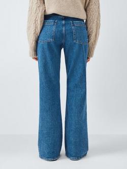 AND/OR Patch Pocket Flared Jeans, Mid Wash Blue - view 2, Mid Wash Blue