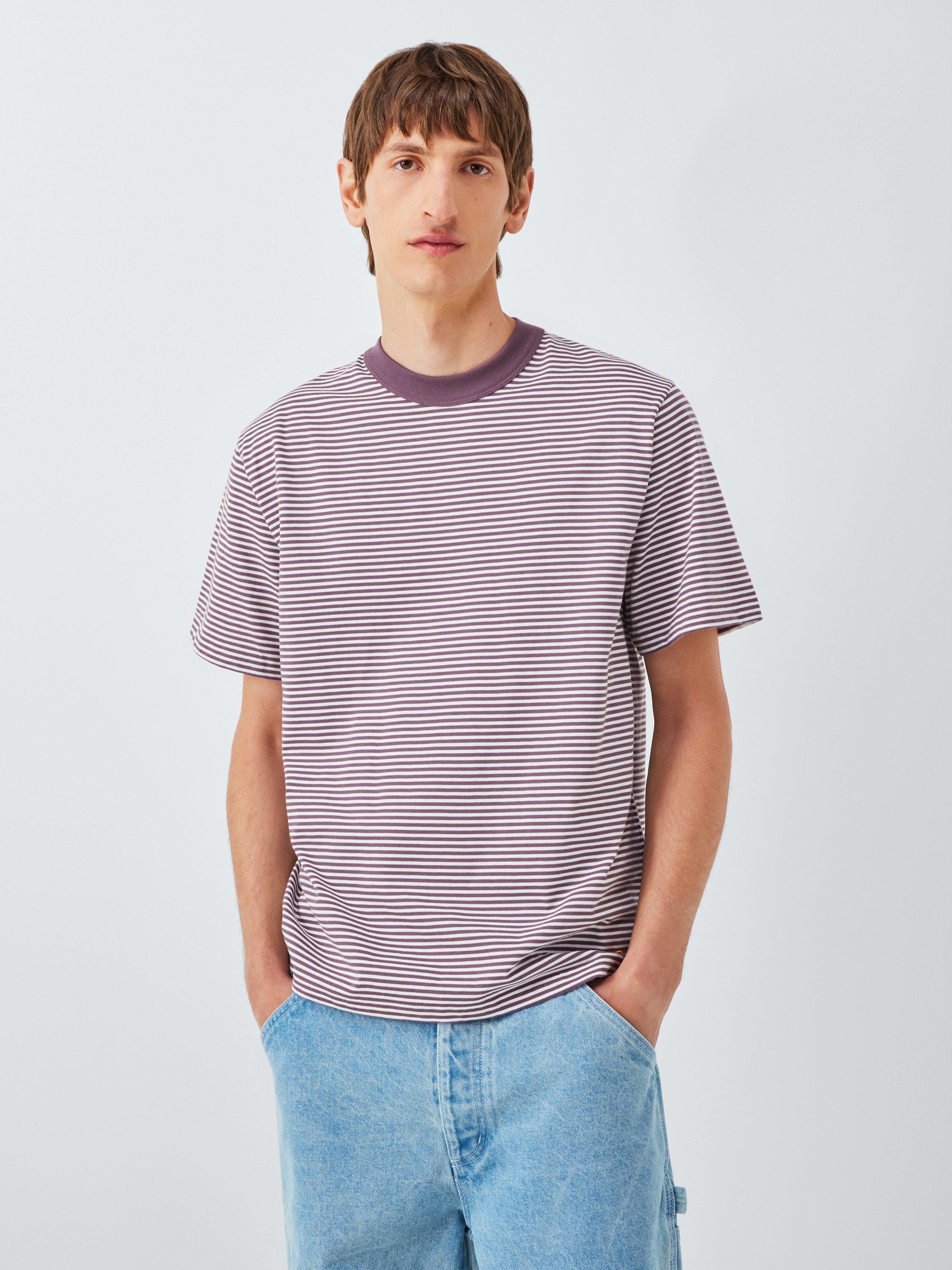 Product image 1 of 6, which shows Armor Lux Stripe Regular Fit T-Shirt, Indiano / Milk, S