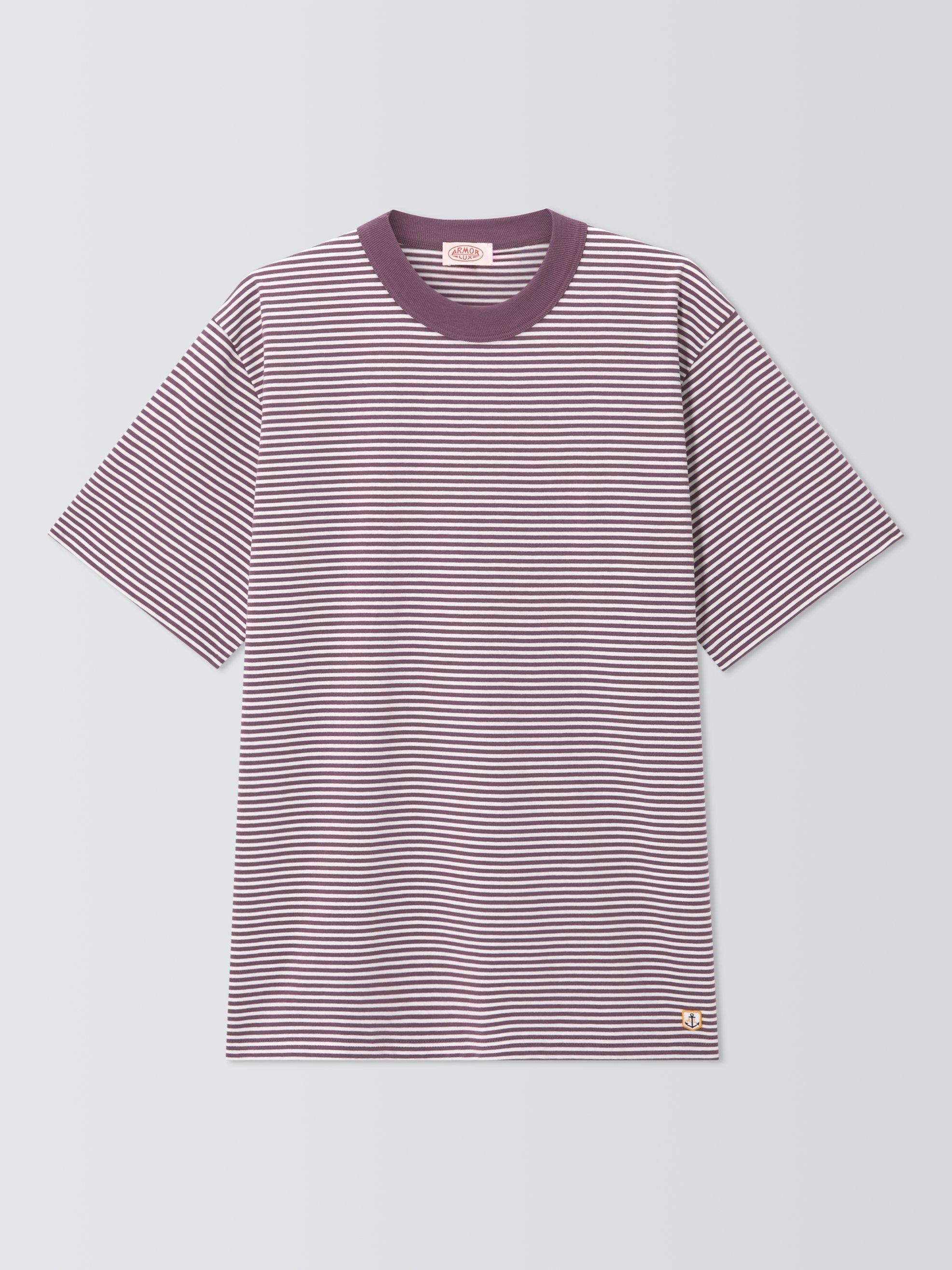 Product image 4 of 6, which shows Armor Lux Stripe Regular Fit T-Shirt, Indiano / Milk, S