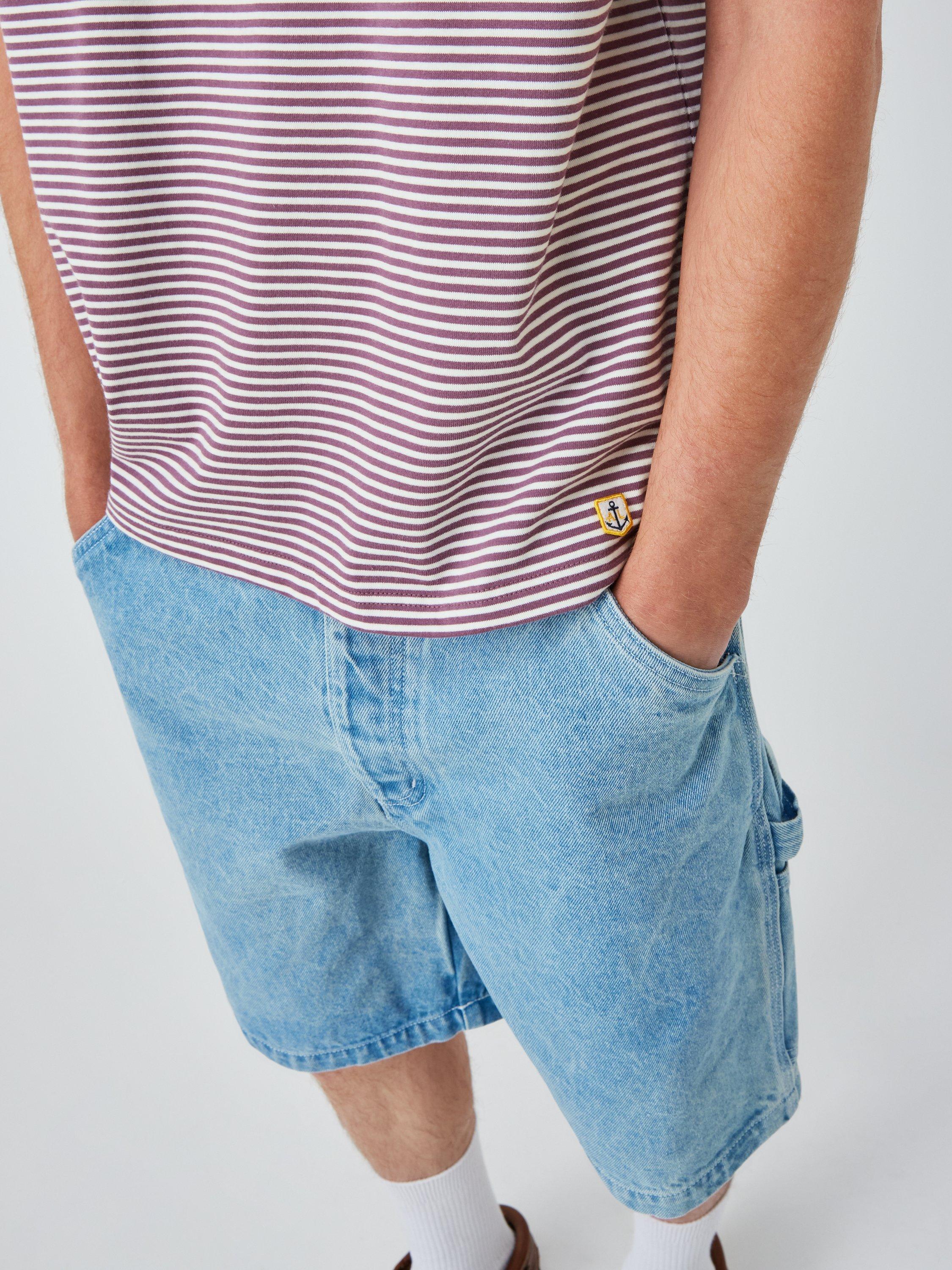 Product image 6 of 6, which shows Armor Lux Stripe Regular Fit T-Shirt, Indiano / Milk, S