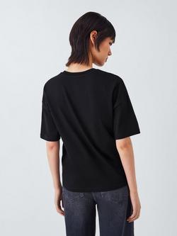 AND/OR Faux Pearl Stud T-Shirt, Black - view 2, Black