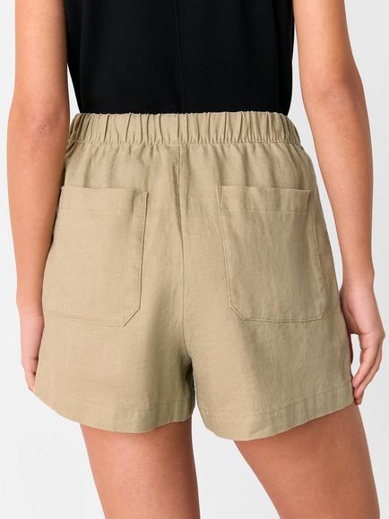 Whistles Linen Elasticated Shorts, Neutral - view 2, Neutral