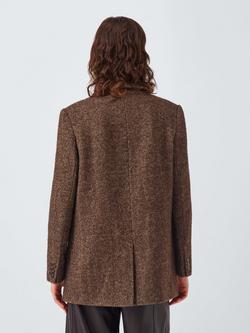 AND/OR Single Button Herringbone Blazer - view 2, Brown