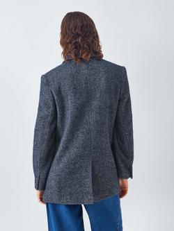 AND/OR Single Button Herringbone Blazer - view 2, Blue