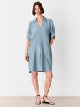 Whistles Melanie Smock Knee Length Shirt Dress, Pale Blue