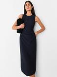 Whistles Nora Textured Midi Dress, Navy