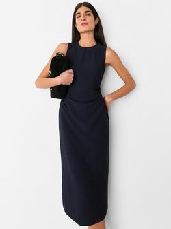 Whistles Nora Textured Midi Dress, Navy - view 2, Navy