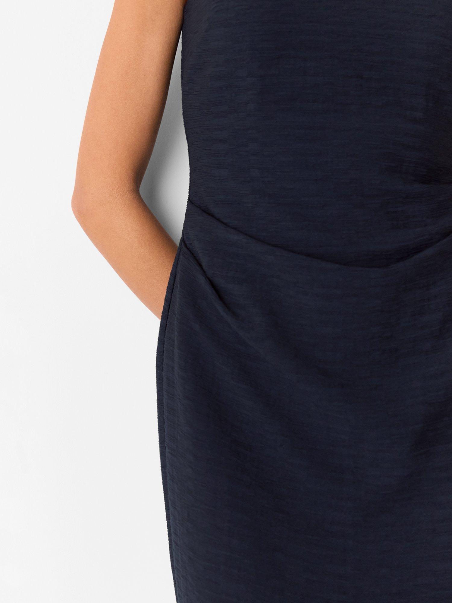 Product image 4 of 6, which shows Whistles Nora Textured Midi Dress, Navy, 8
