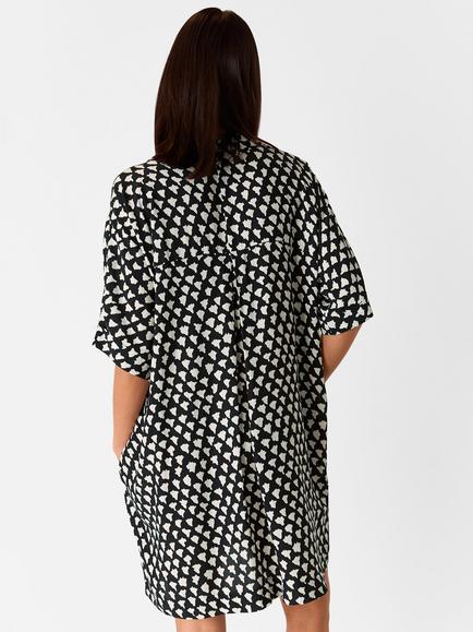 Whistles Triangle Print Relaxed Fit Mini Dress, Black/Multi - view 2, Black/Multi
