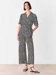 Whistles Abstract Triangle Cropped Jumpsuit, Black/Multi