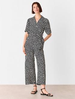 Whistles Abstract Triangle Cropped Jumpsuit, Black/Multi, Black/Multi