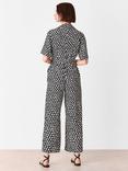 Whistles Abstract Triangle Cropped Jumpsuit, Black/Multi