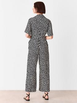 Whistles Abstract Triangle Cropped Jumpsuit, Black/Multi - view 2, Black/Multi