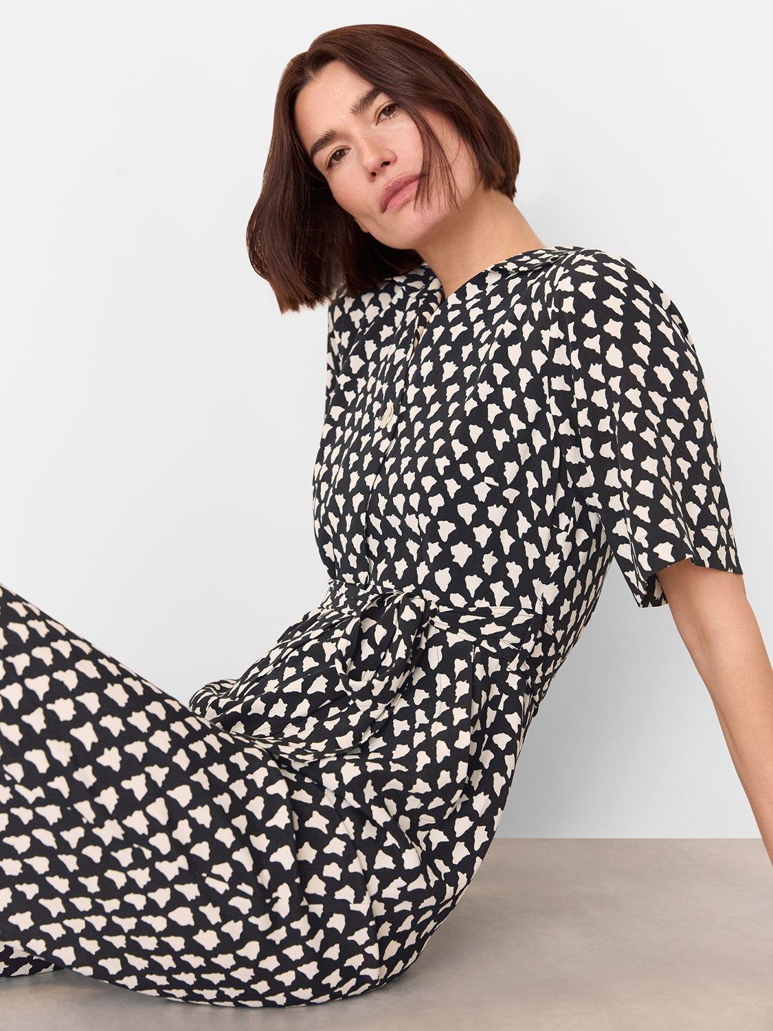 Product image 4 of 5, which shows Whistles Abstract Triangle Cropped Jumpsuit, Black/Multi, 6