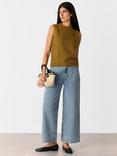 Whistles Pointelle Knitted Tank, Olive