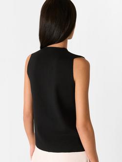 Whistles Tie Front Detail Tank Top - view 2, Black