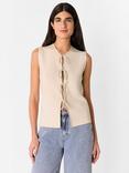 Whistles Tie Front Detail Tank Top, Oatmeal