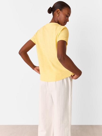 Whistles Emily Ultimate Cotton T-Shirt - view 2, Yellow