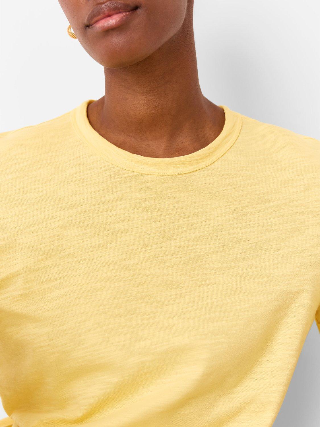 Product image 3 of 6, which shows Whistles Emily Ultimate Cotton T-Shirt, Yellow, XS