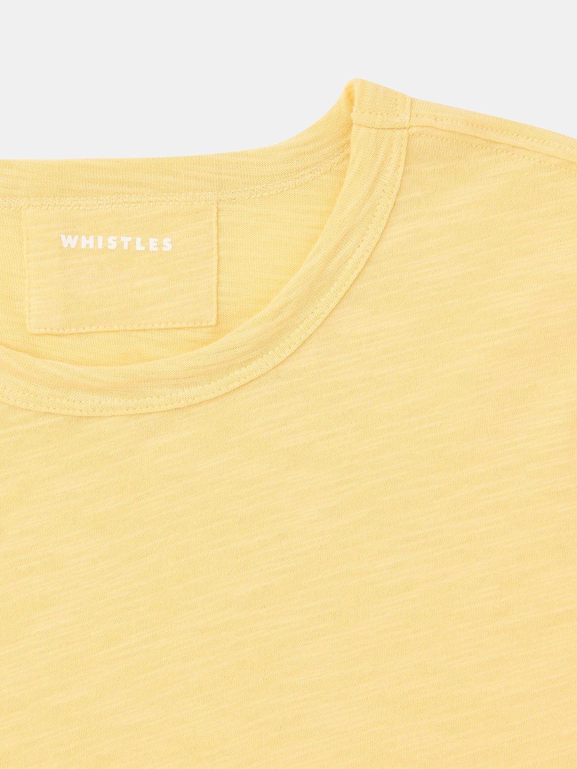 Product image 5 of 6, which shows Whistles Emily Ultimate Cotton T-Shirt, Yellow, XS