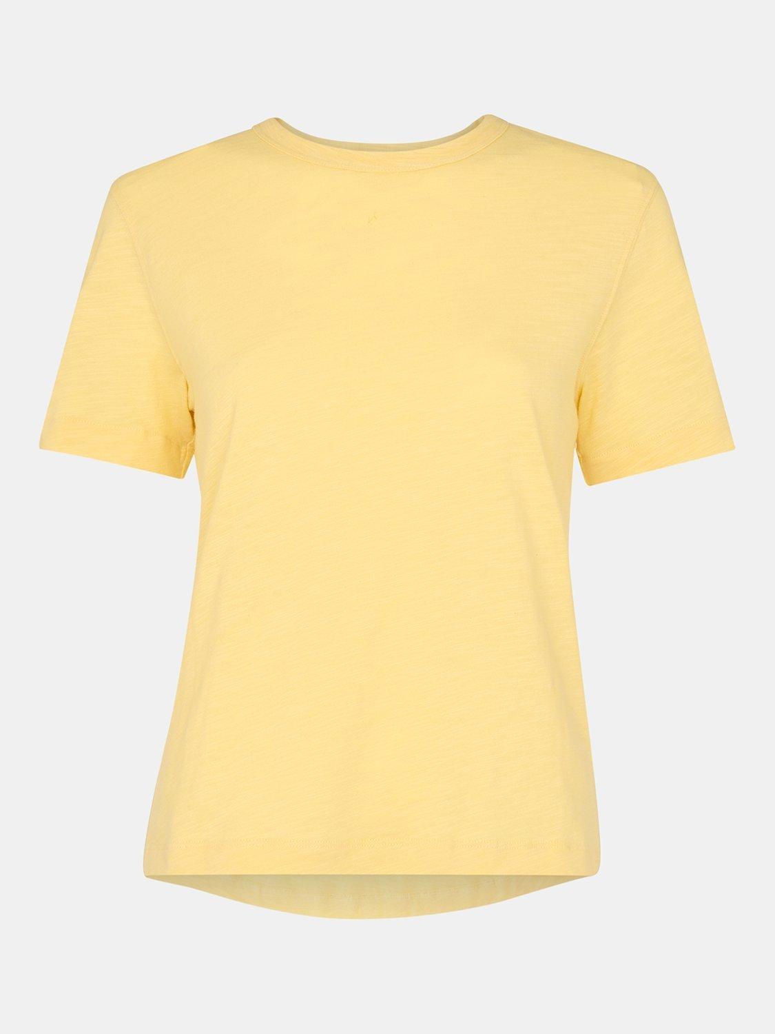 Product image 6 of 6, which shows Whistles Emily Ultimate Cotton T-Shirt, Yellow, XS
