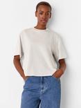 Whistles Relaxed Round Neck T-Shirt, Stone
