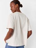 Whistles Relaxed Round Neck T-Shirt, Stone