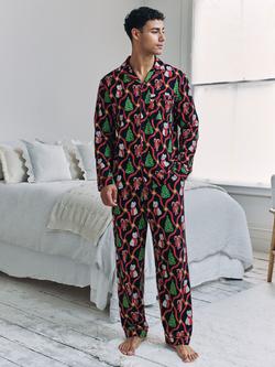 Chelsea Peers Christmas Westie Long Pyjama Set, Navy, Navy