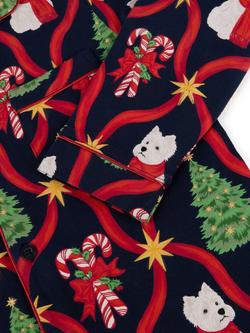 Chelsea Peers Kids' Christmas Westie Pyjama Set, Navy - view 2, Navy