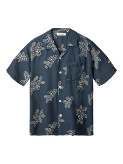 forét Leo Embroidered Shirt, Navy