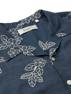 forét Leo Embroidered Shirt - view 2, Navy