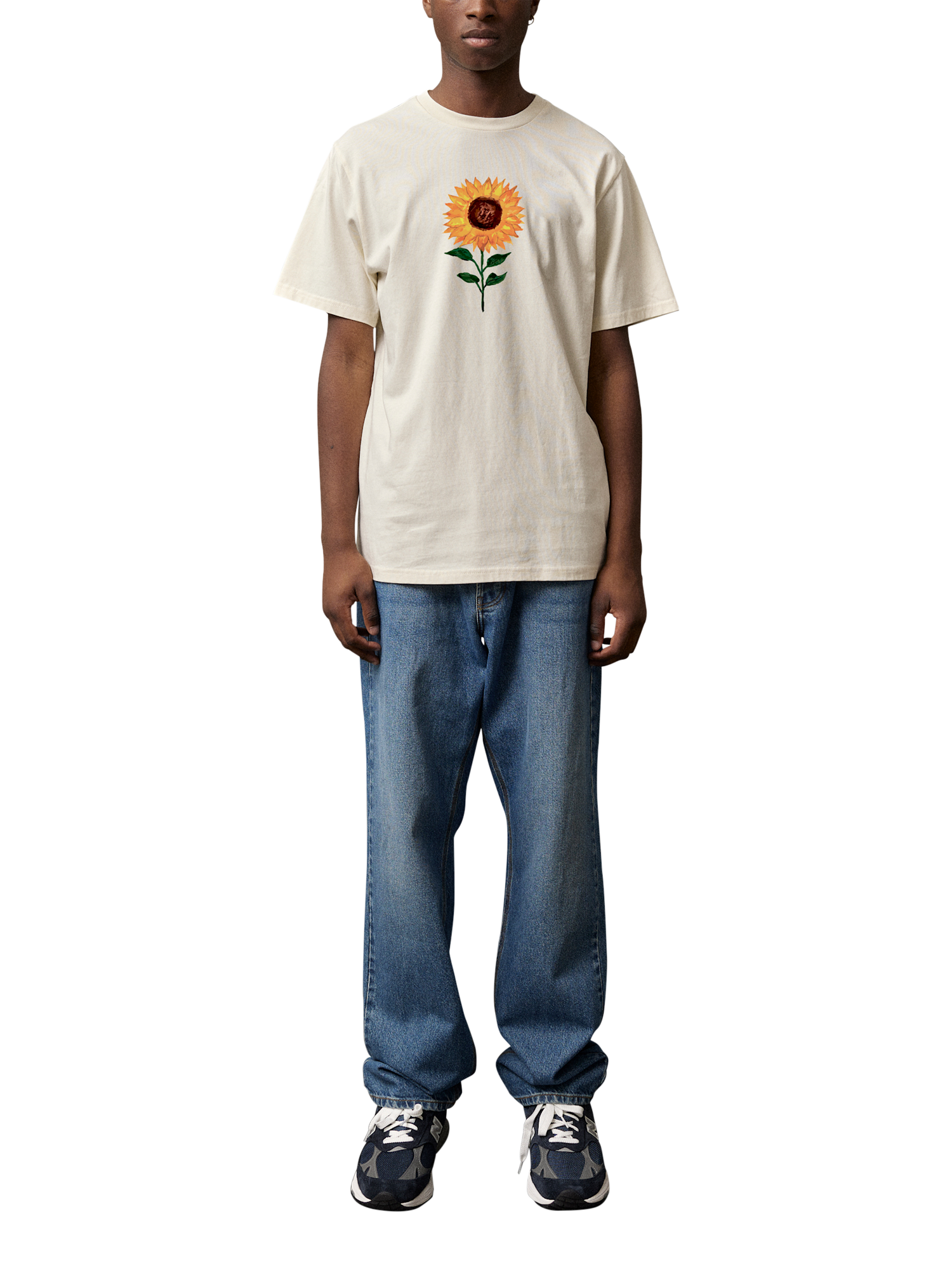 Product image 2 of 2, which shows forét Sunflower T-Shirt, Cloud Sunflower, S