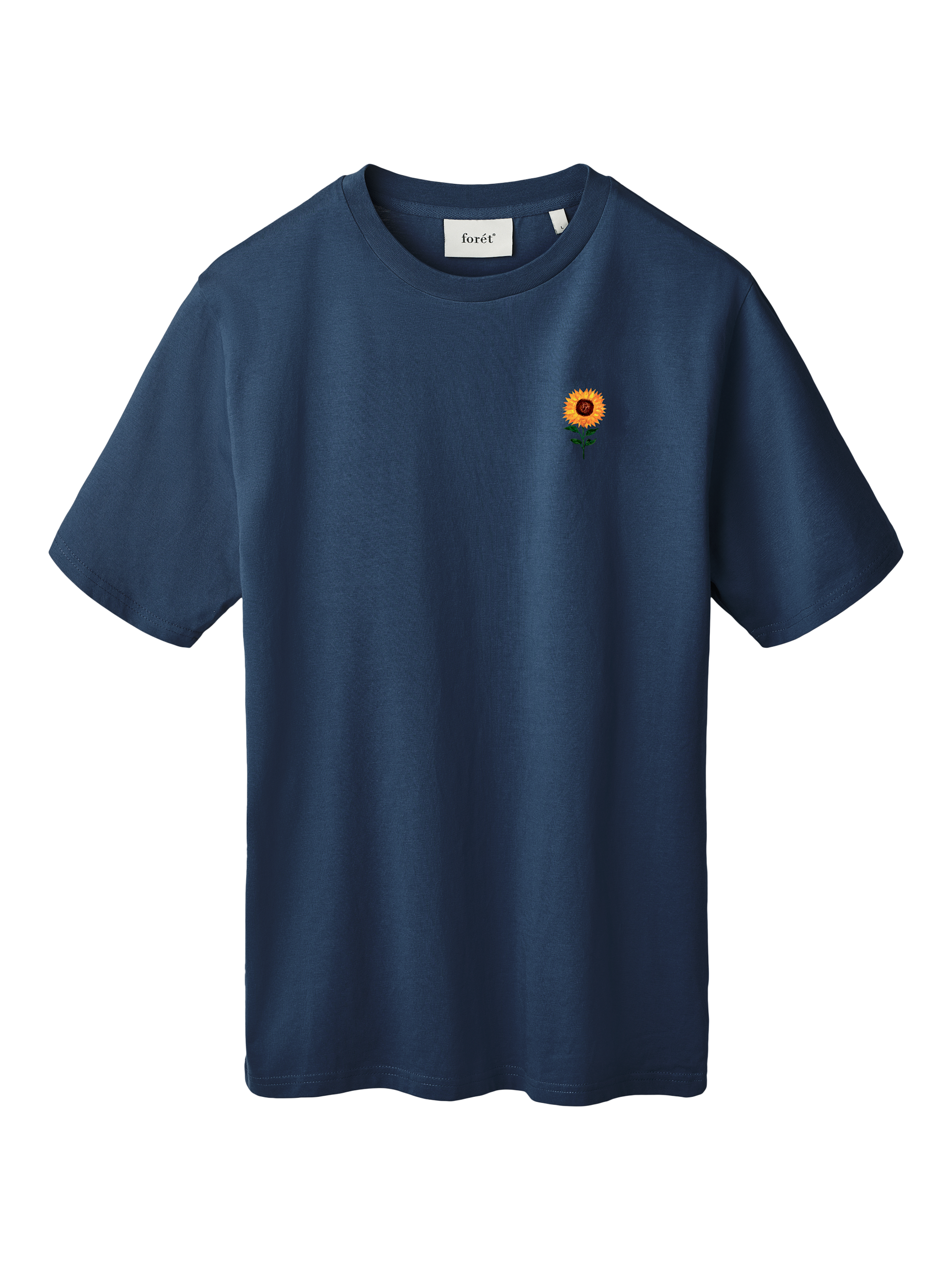 Product image 1 of 1, which shows forét Tournesol T-Shirt, Navy, S