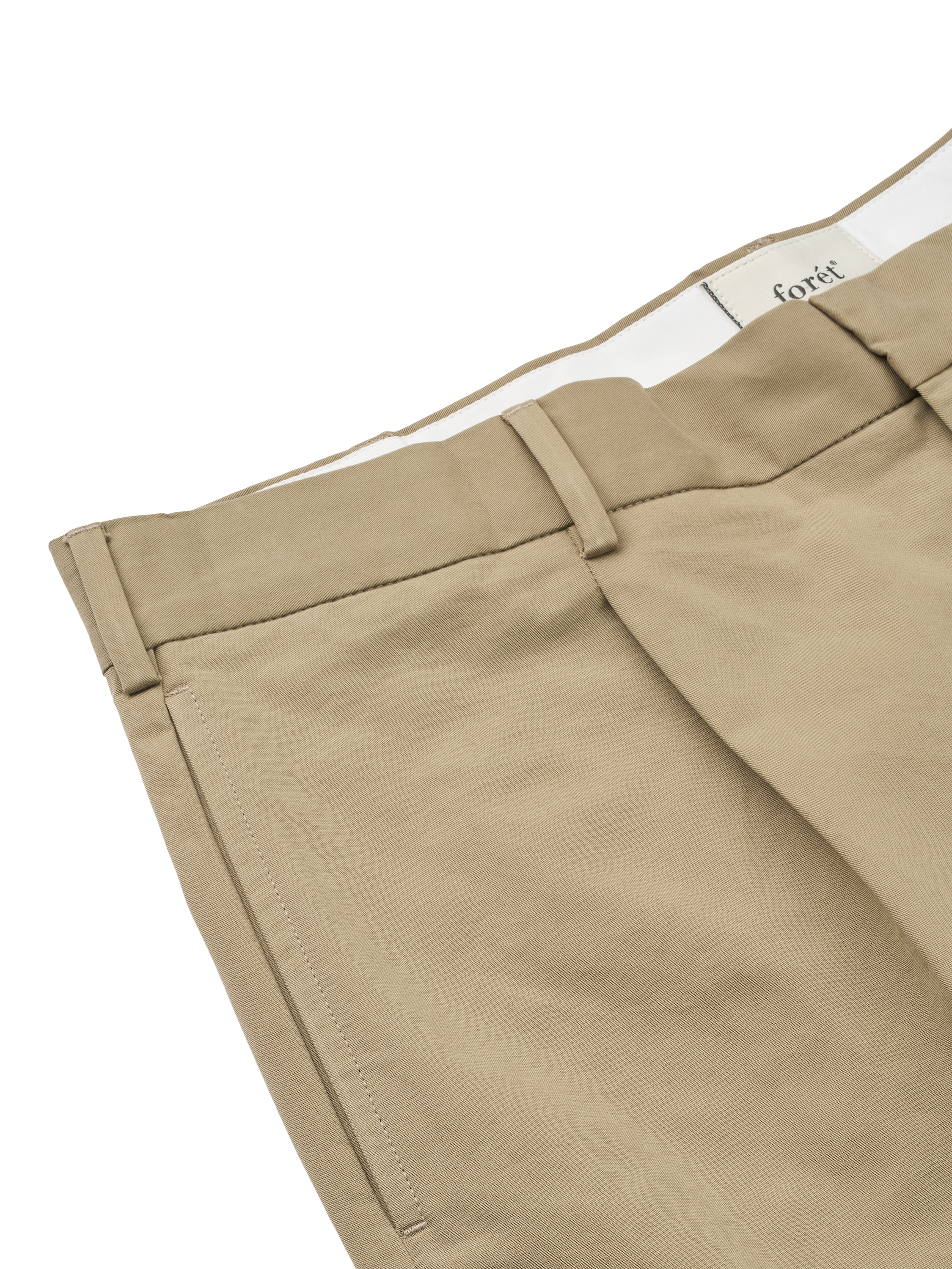 Product image 2 of 5, which shows forét Tailored Twill Writer Shorts, Khaki, 32R